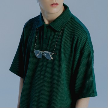 韓國Romantic Crown - MINIMAL LOGO KNIT POLO_GREEN